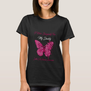 Womens Butterfly I Wear Burgundy For My Daddy Sick T-Shirt