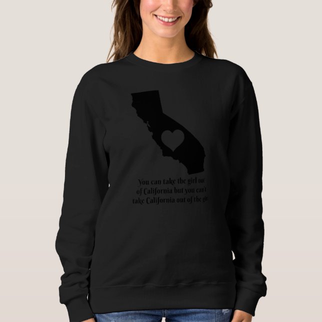 Womens California Cali Girl State Map Heart Pride  Sweatshirt (Front)