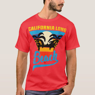 Womens California Long Beach Sand Surf and Summer  T-Shirt