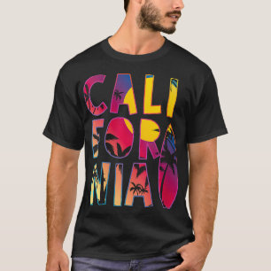 Womens California Surfing Vintage Retro Surf Summe T-Shirt