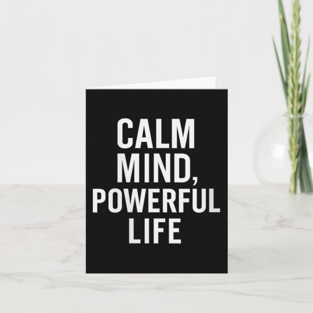 Womens Calm Mind, Powerful Life. Stoic Quote V-nec Card (Front)