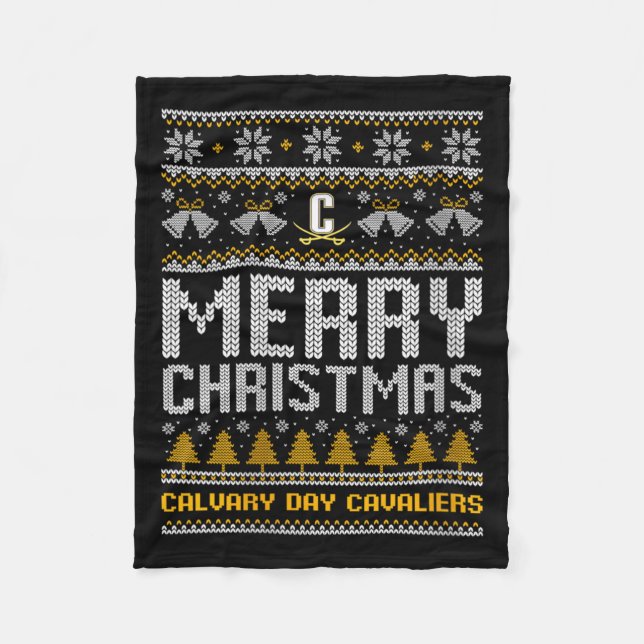 Womens Calvary Day Cavaliers Logo Merry Christmas  Fleece Blanket (Front)