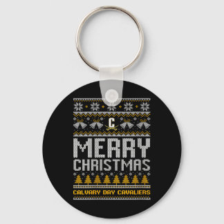 Womens Calvary Day Cavaliers Logo Merry Christmas  Key Ring