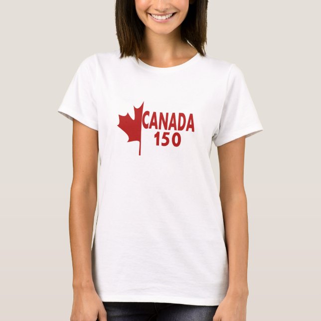 Women's Canada 150 T-Shirt (white on red) (Front)
