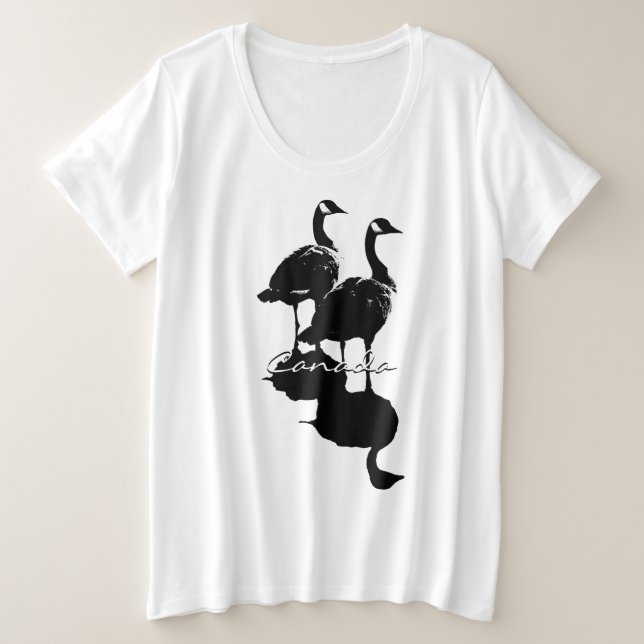 Women's Canada Goose T-shirt Plus Size Canada Top (Design Front)