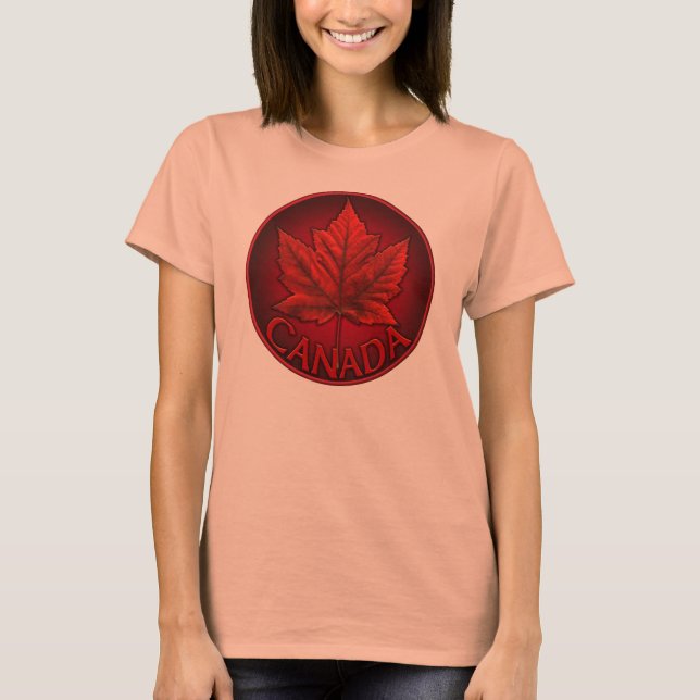 Women's Canada Maple Leaf T-Shirt Souvenir Shirt (Front)