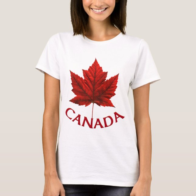 Women's Canada T-Shirt Lady's Maple Leaf T-shirt (Front)