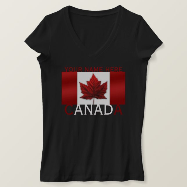 Women's Canada T-shirt Personalised V-Neck Shirt (Design Front)