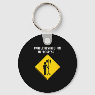 Women's cancer destruction in progress funny chemo key ring