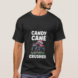 Womens Candy Cane Crusher Cute Funny Monster Truck T-Shirt