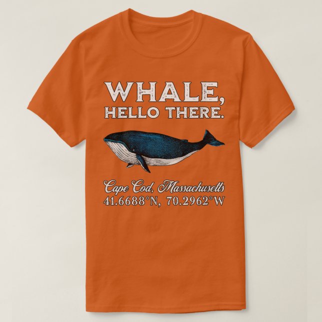 Womens Cape Cod Massachusets Whale Hello There Coo T-Shirt (Design Front)