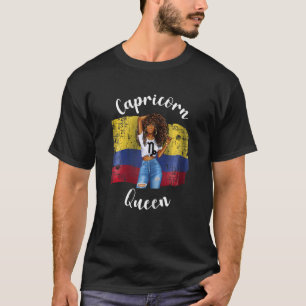 Womens Capricorn Queen From Colombia Afro Colombia T-Shirt
