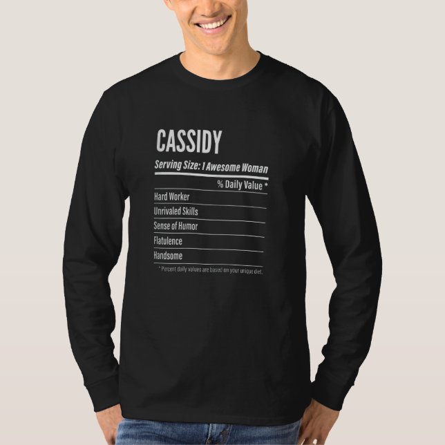 Womens Cassidy  Nutritional Facts Serving Size Cal T-Shirt (Front)