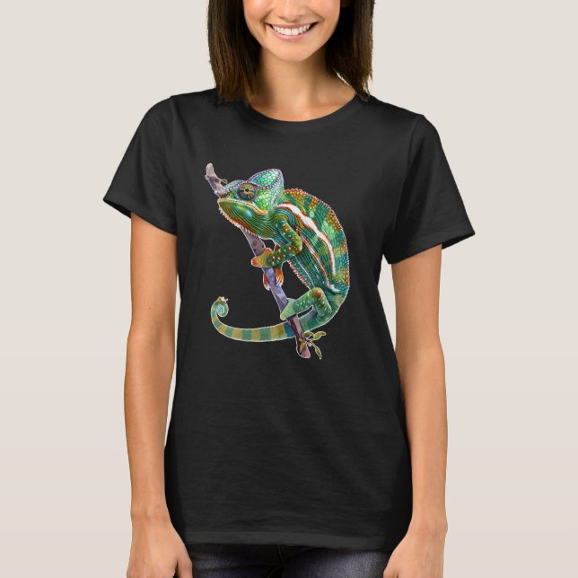 Womens Casual Nature Spirit Animal Graphic Chamele T-Shirt (Front)