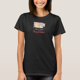 Womens Cat Couple Love Is Love Valentine's Day P T-Shirt