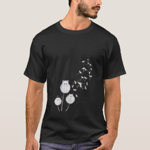 Womens Cat Dandelion Flower SKT V Neck T-Shirt