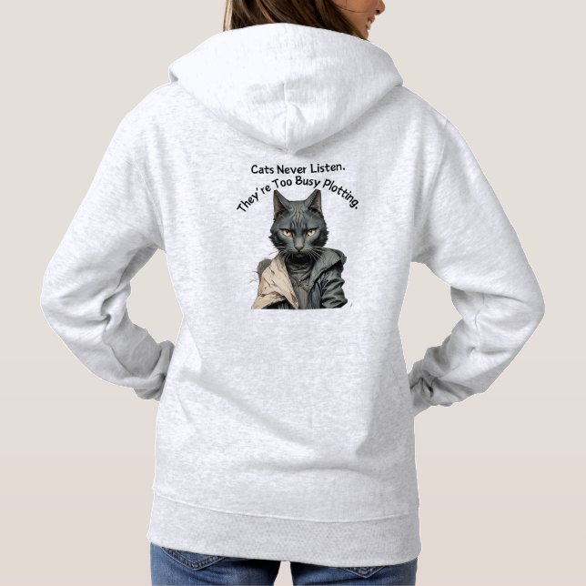 Women's Cat Hooded Sweatshirt (Back)