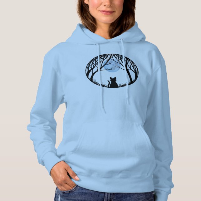Women's Cat Hoodie Fat Cat Ladies Jersy Shirts (Front)