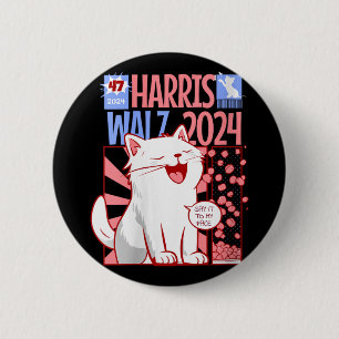 Womens Cat Ladies For Kamala Harris Wz 2024 Say It 6 Cm Round Badge