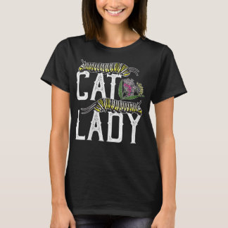 Womens Cat Lady - Funny Monarch Butterfly Caterpil T-Shirt