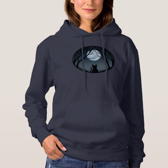 Women's Cat Lover Hoodie Fat Cat Ladies Sweatshirt (Front)