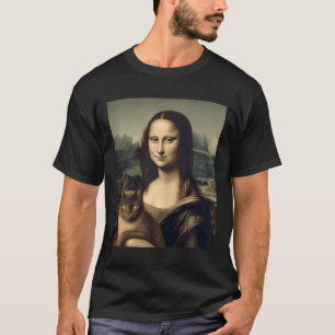 Womens Cat Lover Mona Lisa Cat Kitten  T-Shirt