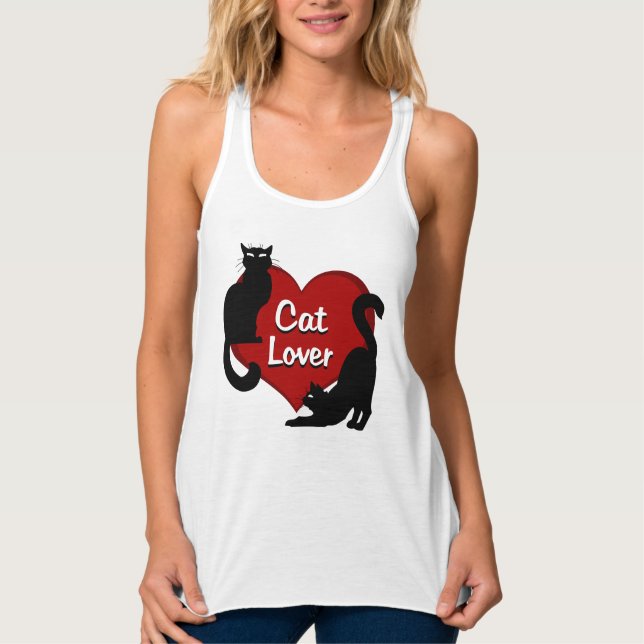 Women's Cat Lover Tank Top Cat Lover Shirt (Front)
