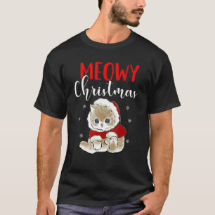 Womens Cat Merry Christmas Catmas T-Shirt
