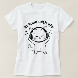 Women's Cat T-Shirt | Minimalist Cute Kitten Tee 