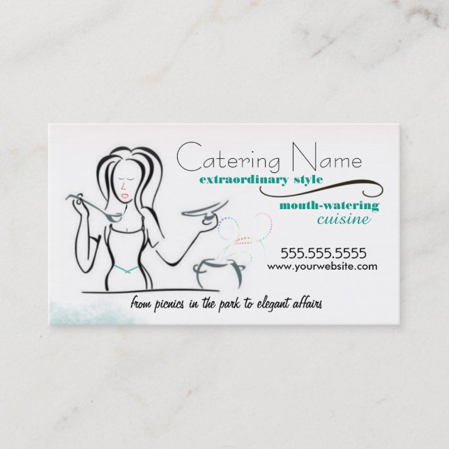 Women's Catering Business Cards (Front)