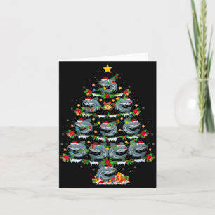 Womens Catfish Xmas Lights Santa Catfish Christmas Card