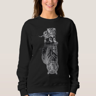 Womens Cats Reflection Tiger Friends  Cute  3 Sweatshirt