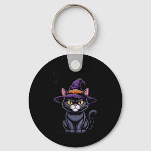Womens Cattitude Witch Cat Funny Black Cat Key Ring