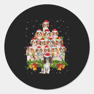 Womens Cavalier King Charles Spaniel Christmas Tre Classic Round Sticker