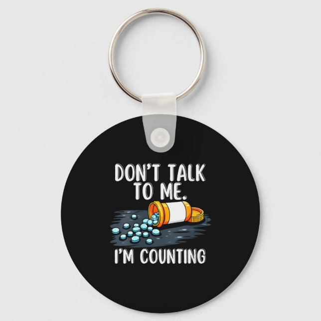 Womens Certified Pharmacy Technician Counting Pill Key Ring (Front)