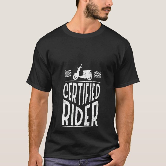 Womens Certified Rider Motorcycle Driver Biker Sco T-Shirt (Front)