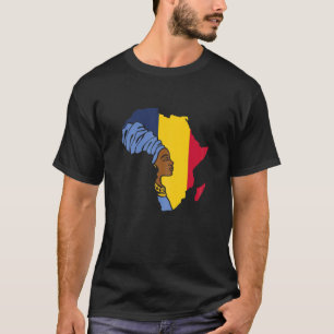 Womens Chad Chadian Flag Africa Map Ethnic Heritag T-Shirt