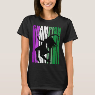 Womens Champion Dance Birthday Music Purple Green T-Shirt