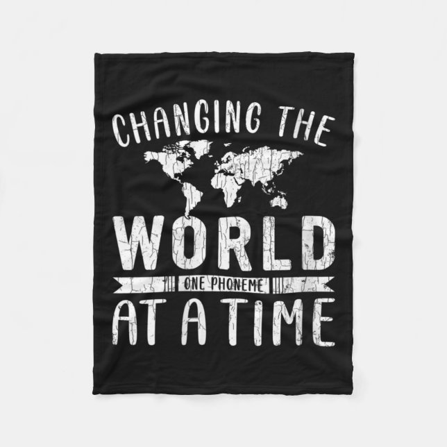 Womens Changing The World Funny Dyslexic Dyslexia  Fleece Blanket (Front)