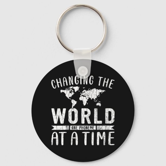 Womens Changing The World Funny Dyslexic Dyslexia  Key Ring (Front)