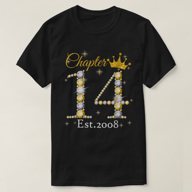 Womens Chapter 14 EST 2008 14 Years Old 14th Birth T-Shirt (Design Front)