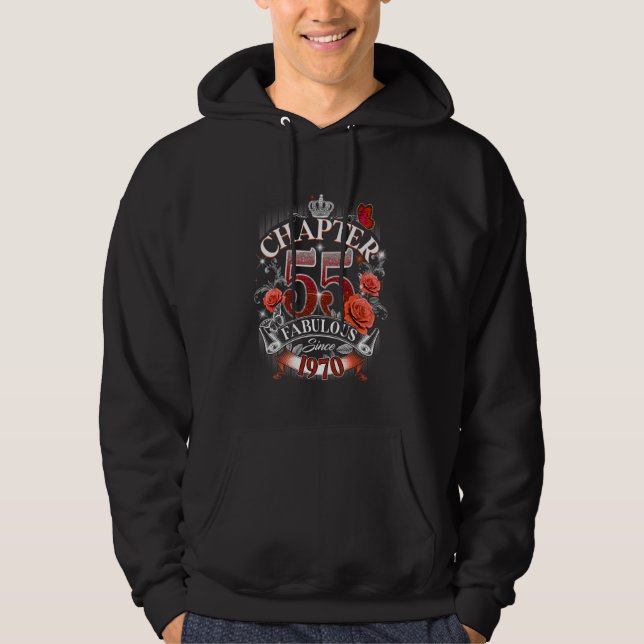Womens Chapter 55 Fabulous Since 1970 55th Birthda Hoodie (Front)