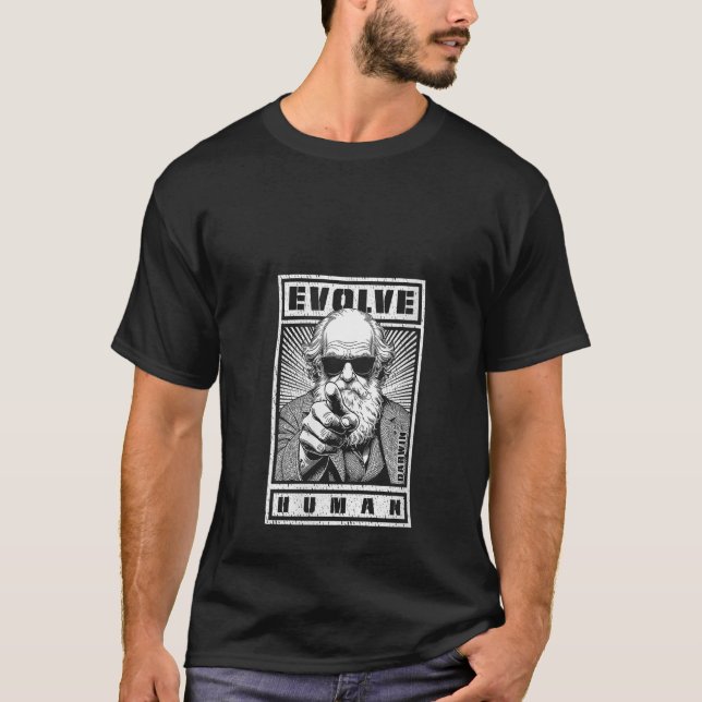 Womens Charles Darwin Evolution Propaganda Evolve  T-Shirt (Front)