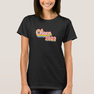 Womens Cheer 2023 Rainbow For School Cheerleaders  T-Shirt