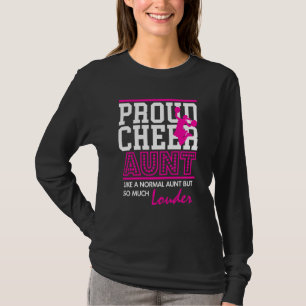 Womens Cheerleading T Shirt Proud Cheer Aunt Tee