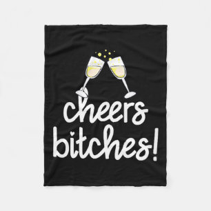 Womens Cheers Es Funny New Year's Eve V-neck  Fleece Blanket