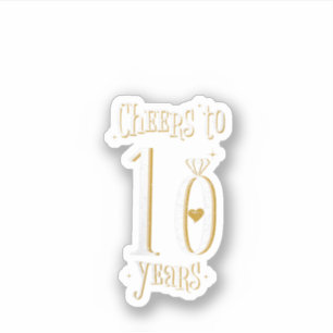 Womens Cheers To 10 Years   10Th Wedding Anniversa