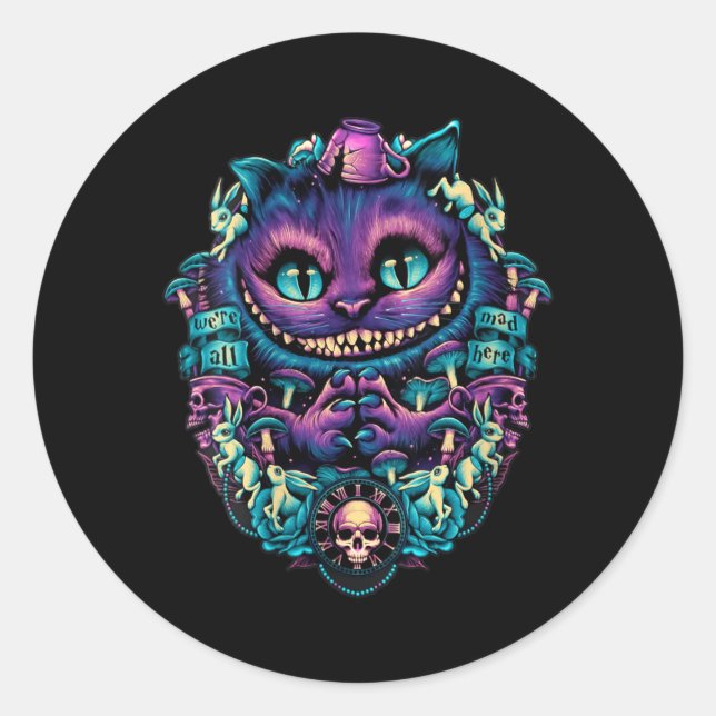 Womens Cheshire Ca Classic Round Sticker (Front)