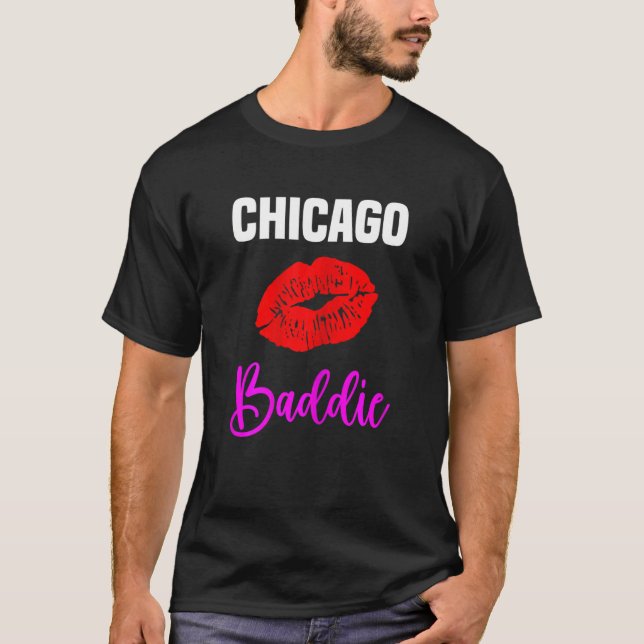 Womens Chicago   City Lips Chicago Baddie T-Shirt (Front)
