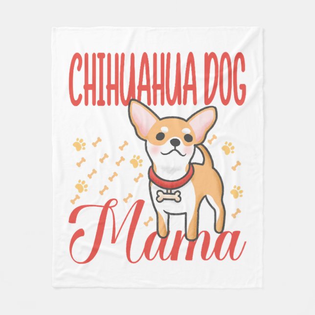 Women's Chihuahua Dog Mum Fleece Blanket (Front)